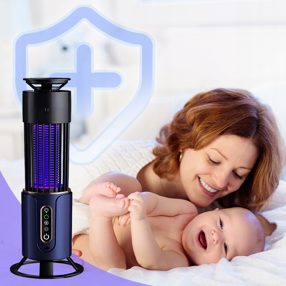 Lampa owadobójcza Uv E10 2w1 na komary muchy owady elektryczna pułapka