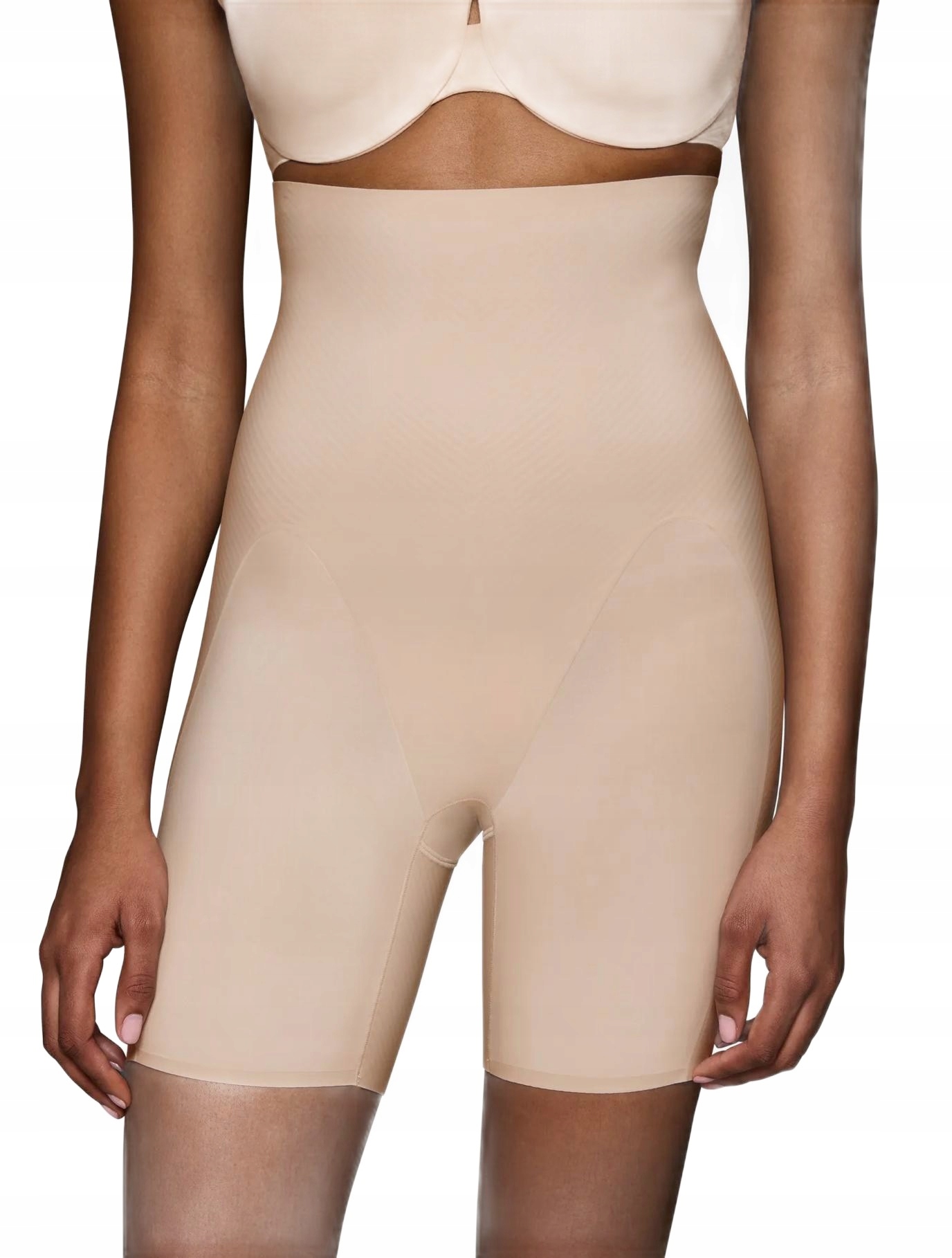 Béžové dlouhé zeštíhlující Šortky Modelující Kalhotky s vysokým pasem Triumph S