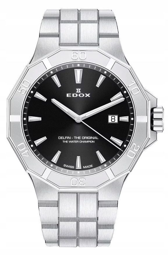 Pánské Hodinky Edox 53021 3 M Nin Delfin The Original Date Stříbrné Neobrite