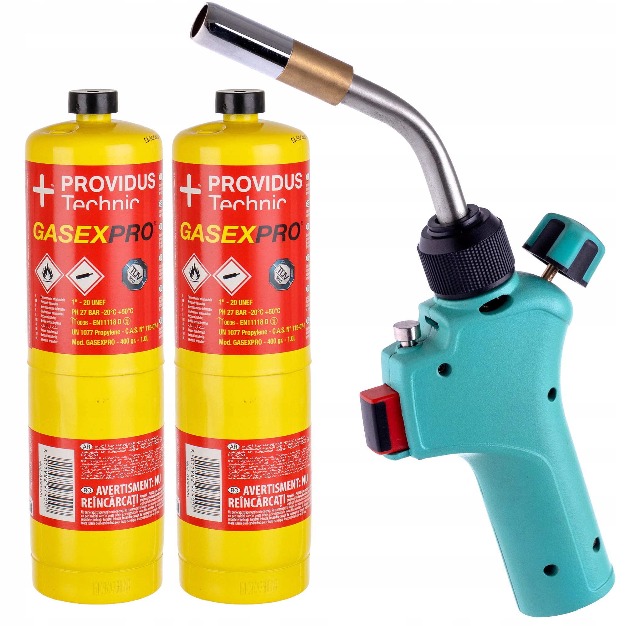 Plynový Hořák Mapp Propan Pro Pájení Turbo 1900°C 2X Kartuše