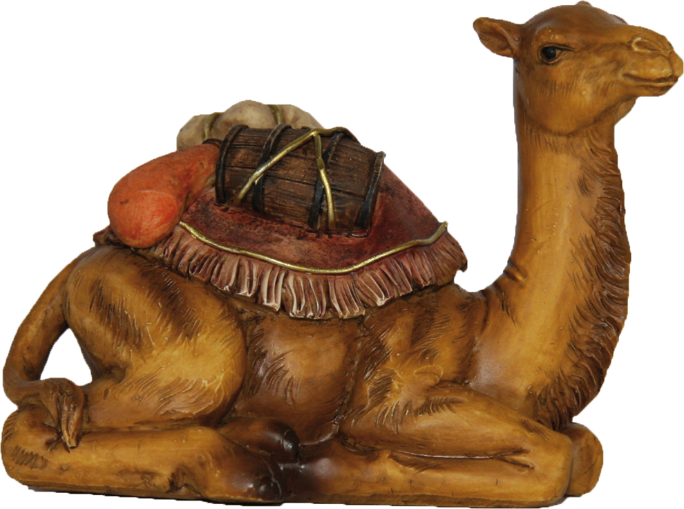 

Wielbłąd z bagażem leżący- 5,5cm wys. do figur 8cm