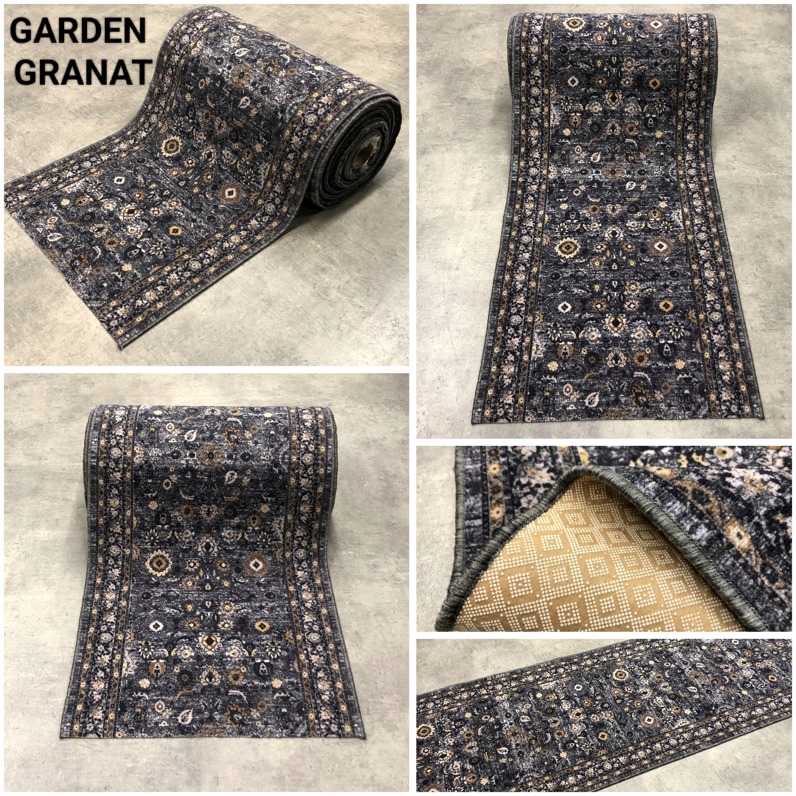 MODNY GĘSTY CHODNIK 80cm ANTYPOŚLIZGOWY MIX WZORÓW Materiał poliamid