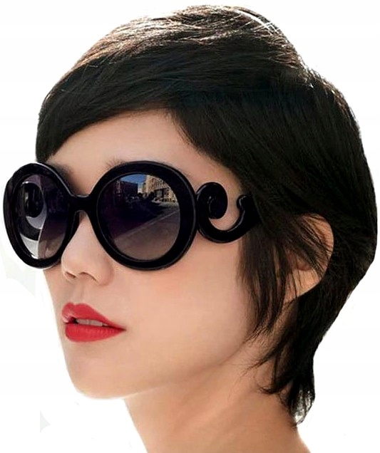 Duże okulary damskie cieniowane muchy ozdobne Marka Edibazzar