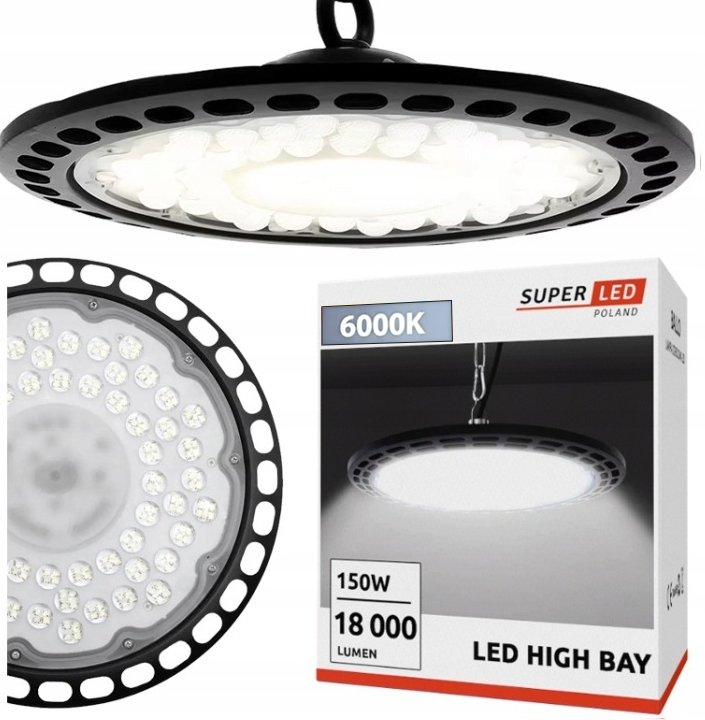 Průmyslová Led lampa High Bay Ufo 150W 18000lm IP65 6000K