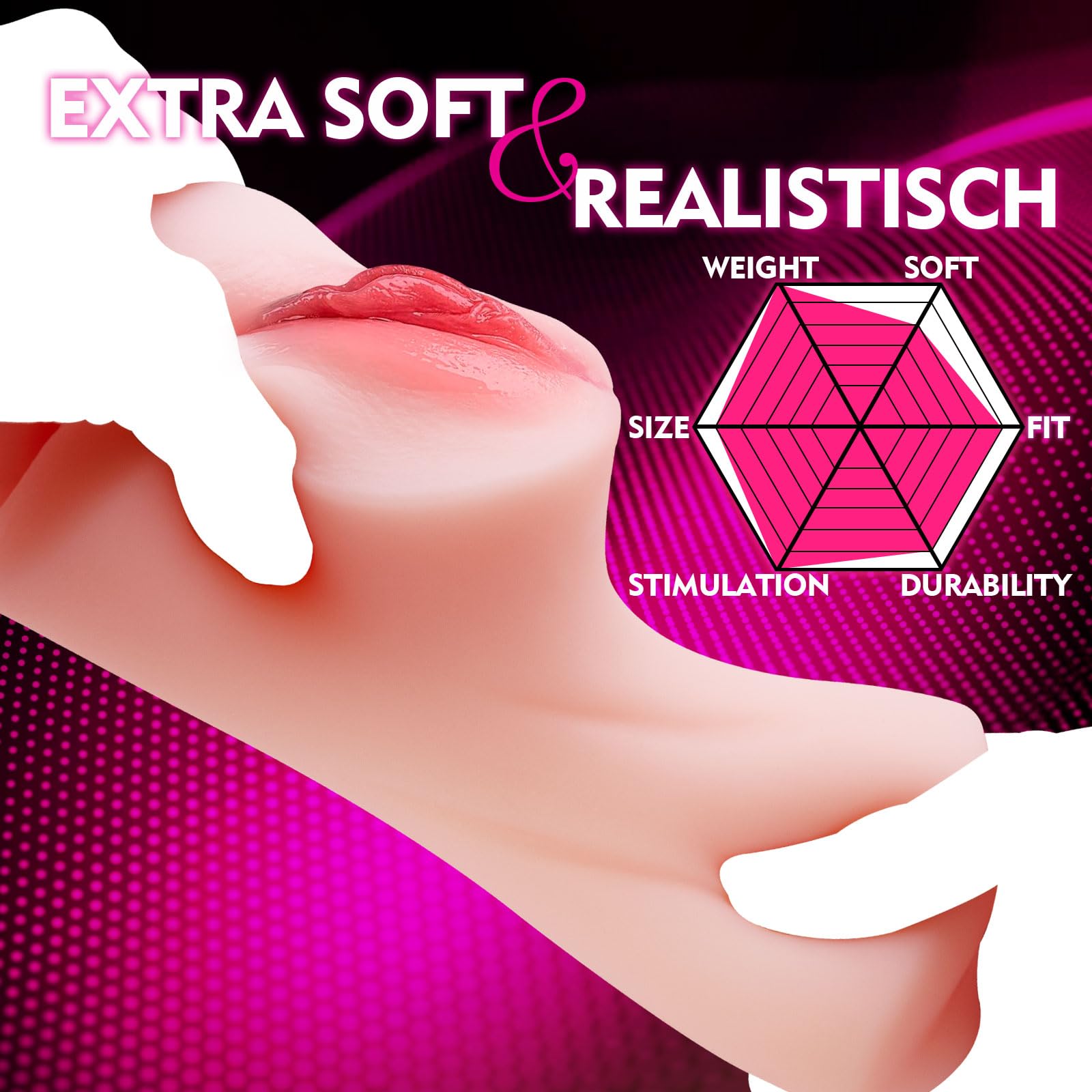 REALISTISCHER Masturbator Dla Mężczyzn 2w1 Kieszonkowa Masturbacja 5D Kanał — miniatura 3