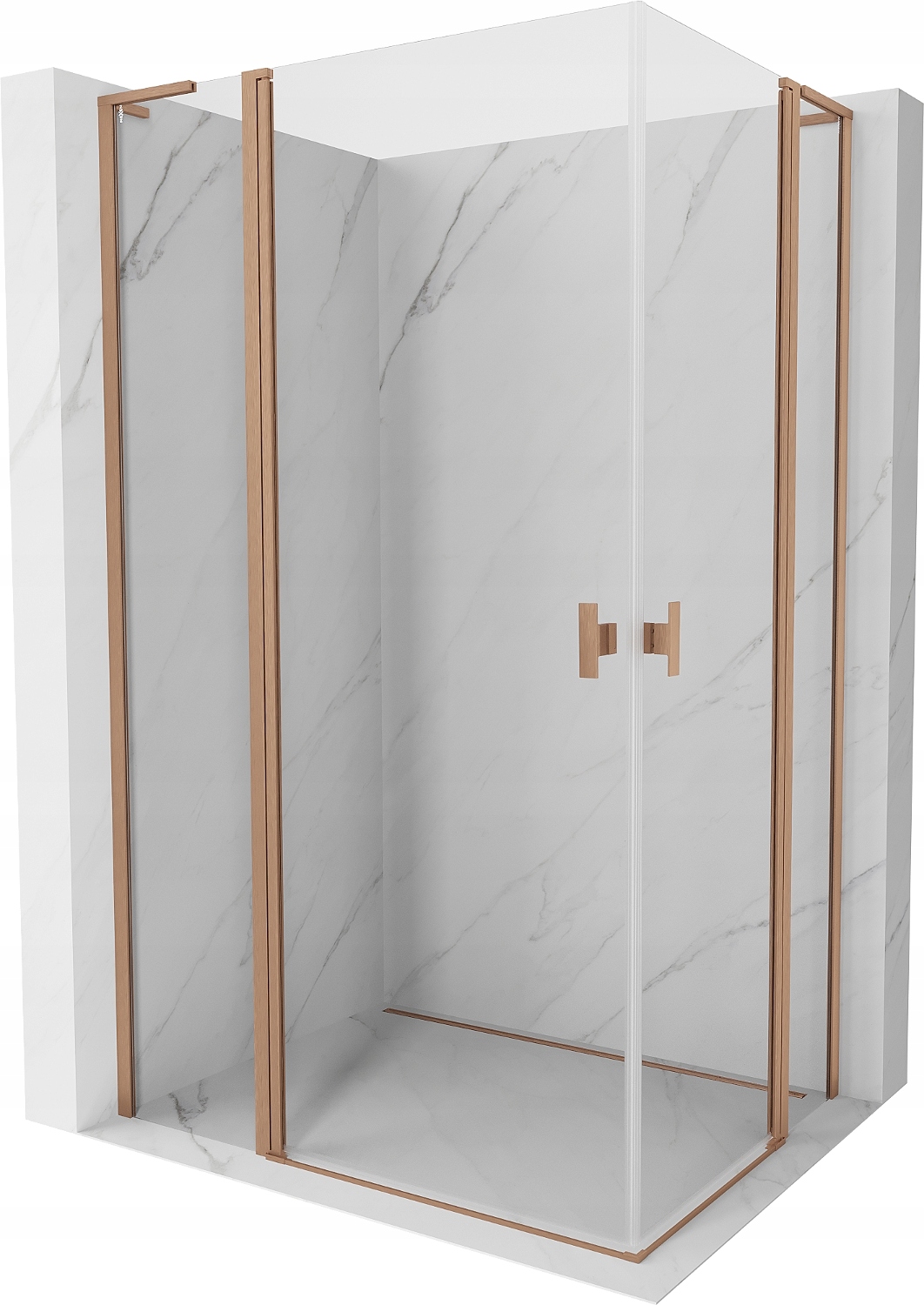 Mexen Mist L Duo Kabina Prysznicowa 115X95 CM Transparent Miedź Szczotka