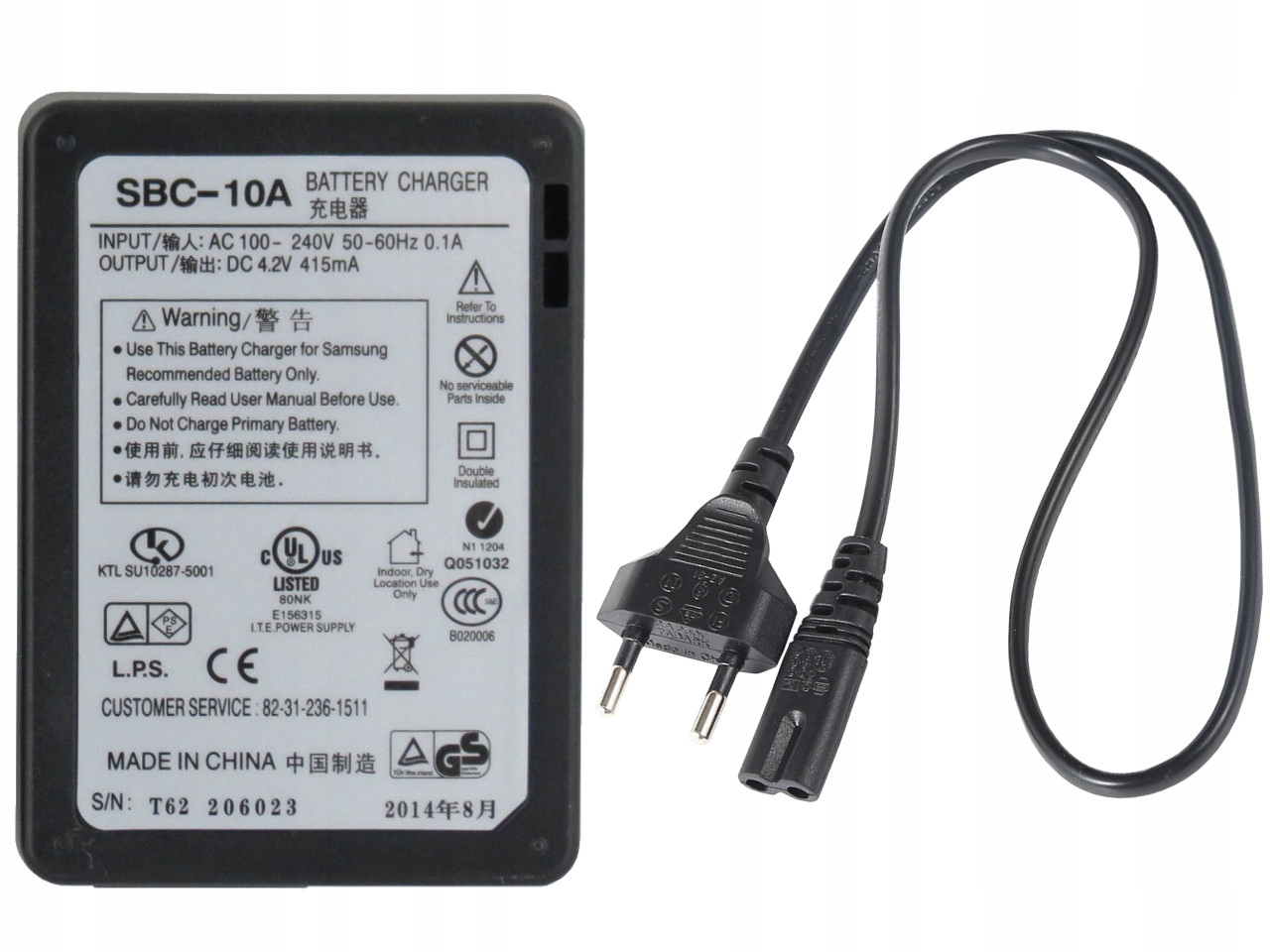 Ładowarka do Samsung IT100 L110 L200 L210 L310 M100 M110 M310 NV9 PL50 PL51 Model SBC-10A