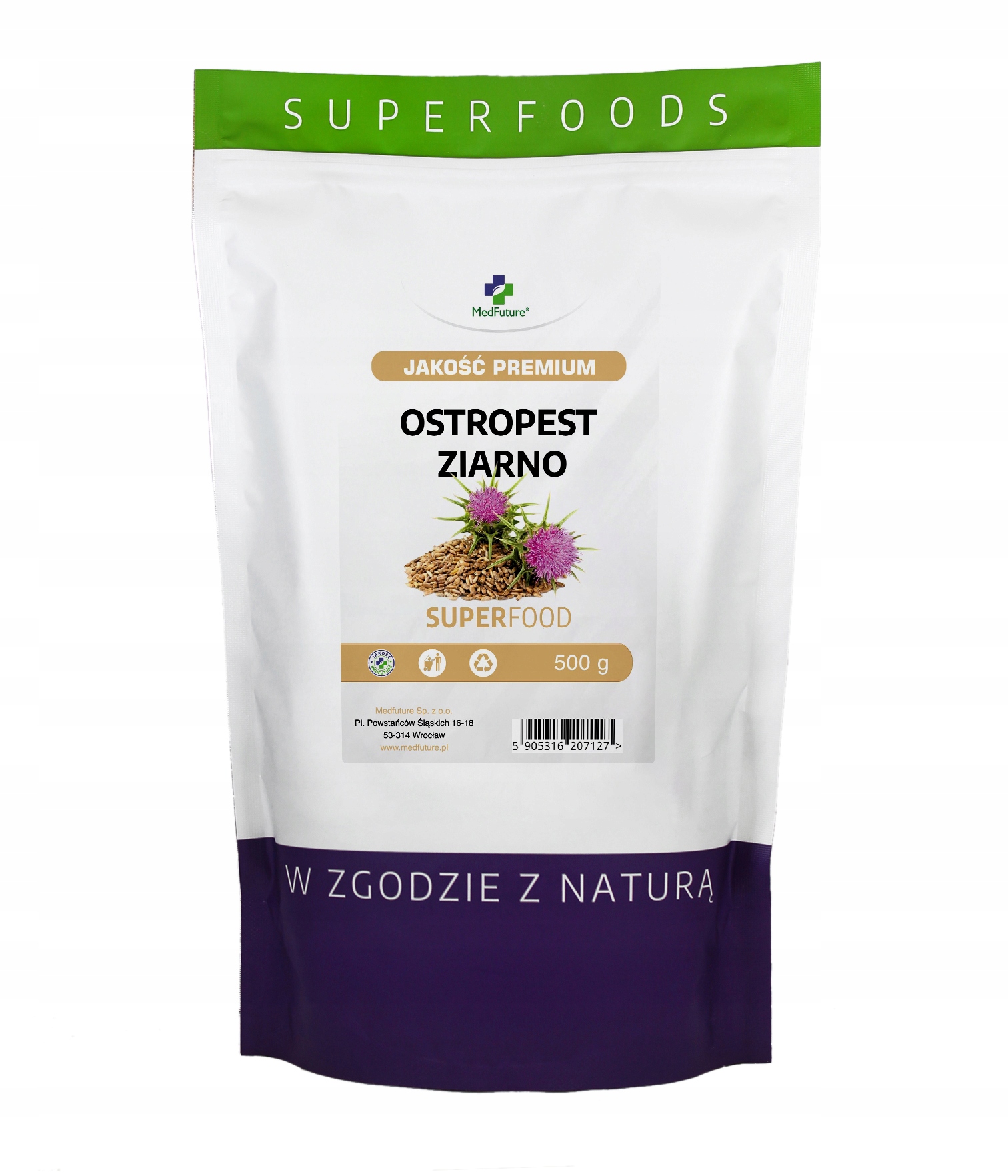Ostropest plamisty ziarno całe 500 g Polski Detox, Odtruwanie