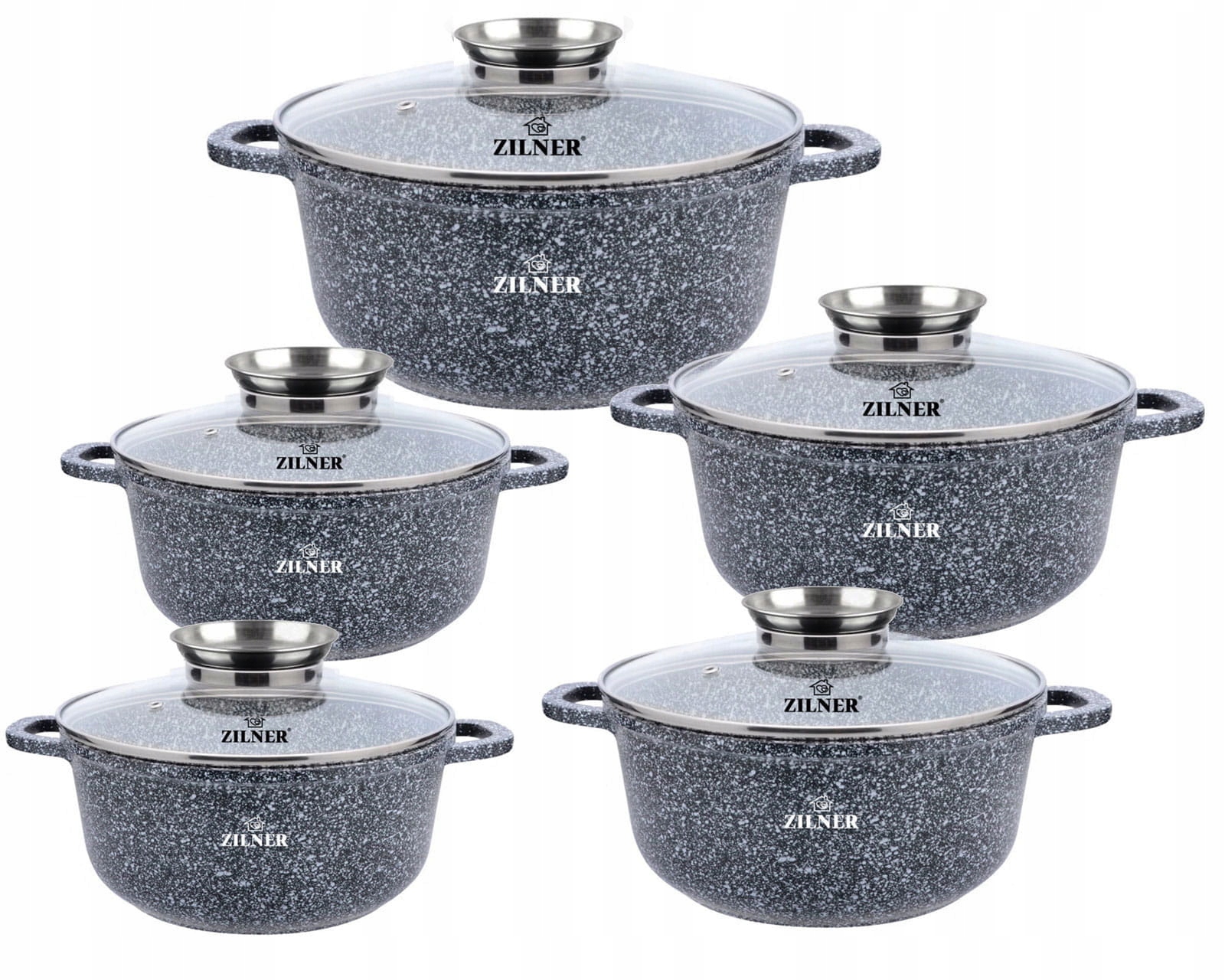 Zestaw garnków Zilner Premium aluminiowe 10 el. Marka Zilner