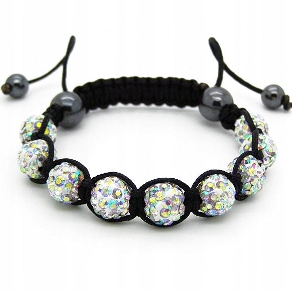 

bransoletka Shamballa 9 koralików Crystal Ab