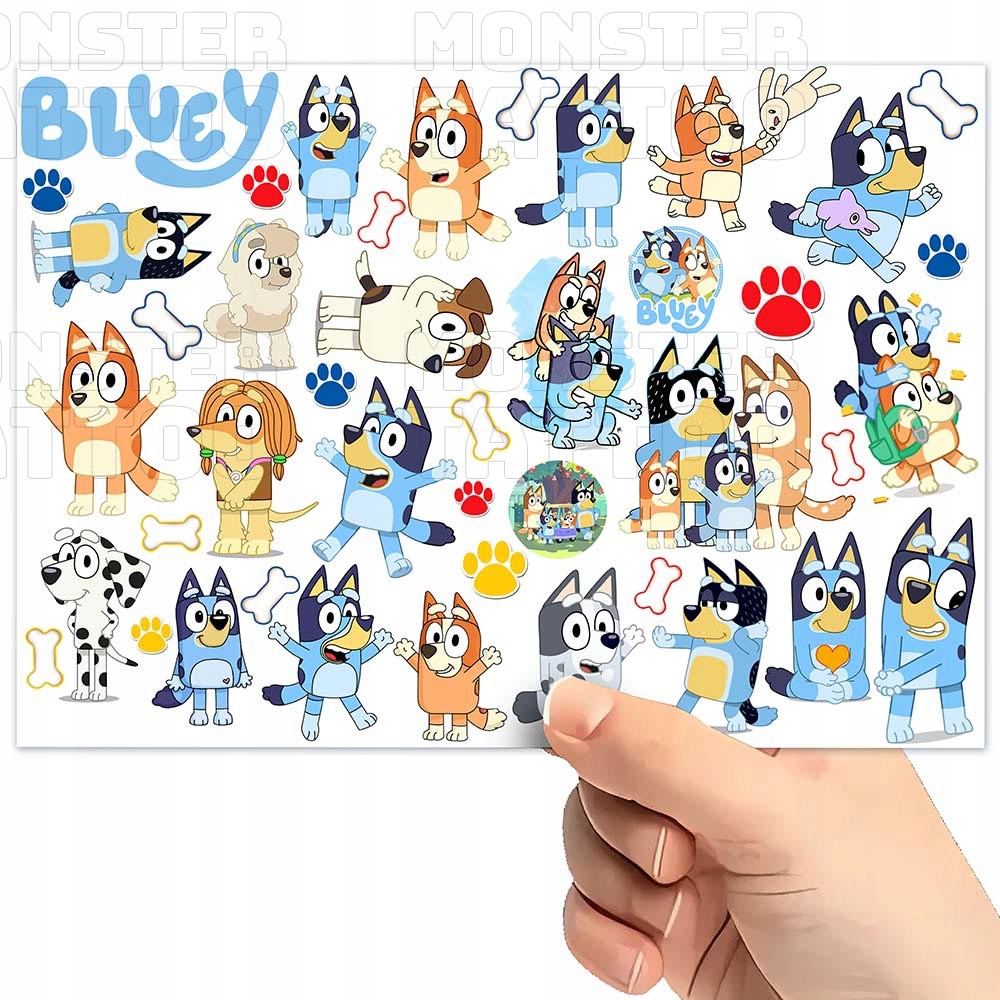 TATUAŻE DLA DZIECI TYMCZASOWE TYMCZASOWE BLUEY WZORY ZESTAW JAKOŚĆ Marka inna