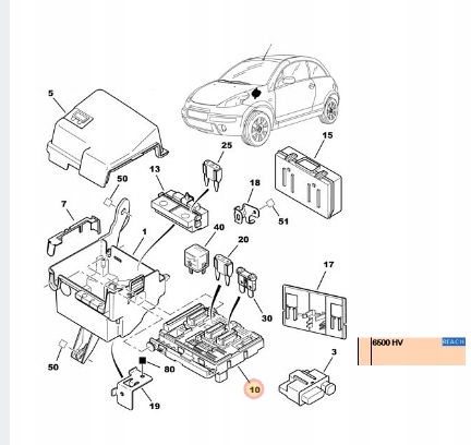 MODUŁ SKRZYNKA BSM C2 C3 DS3 207 1007 OE 6500HV Producent części Citroen OE