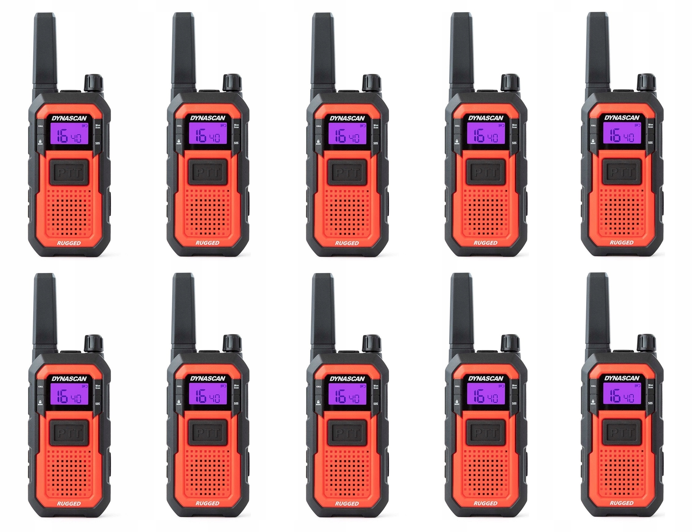 Dynascan Rugged 10 szt. wytrzymałe krótkofalówki Pmr na budowę IP67 Usb-c