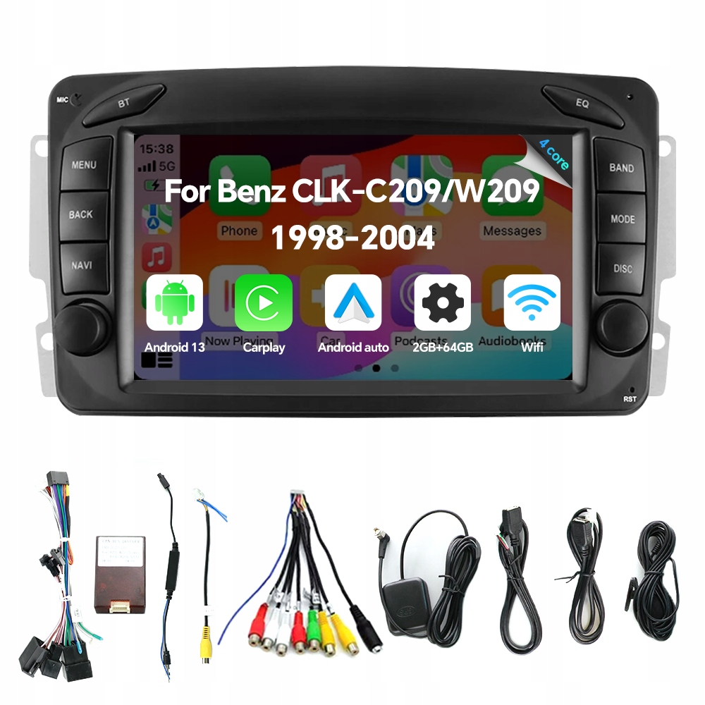 Autorádio Eunavi s Androidem 13 pro Benz Clk W209 C209 W168 W203 W463 Vito Viano