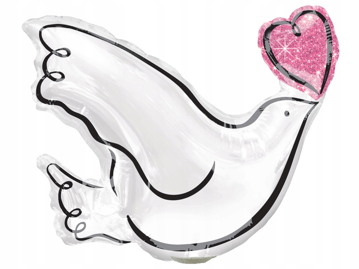 

Balon foliowy do patyka gołąbek na Ślub Wesele