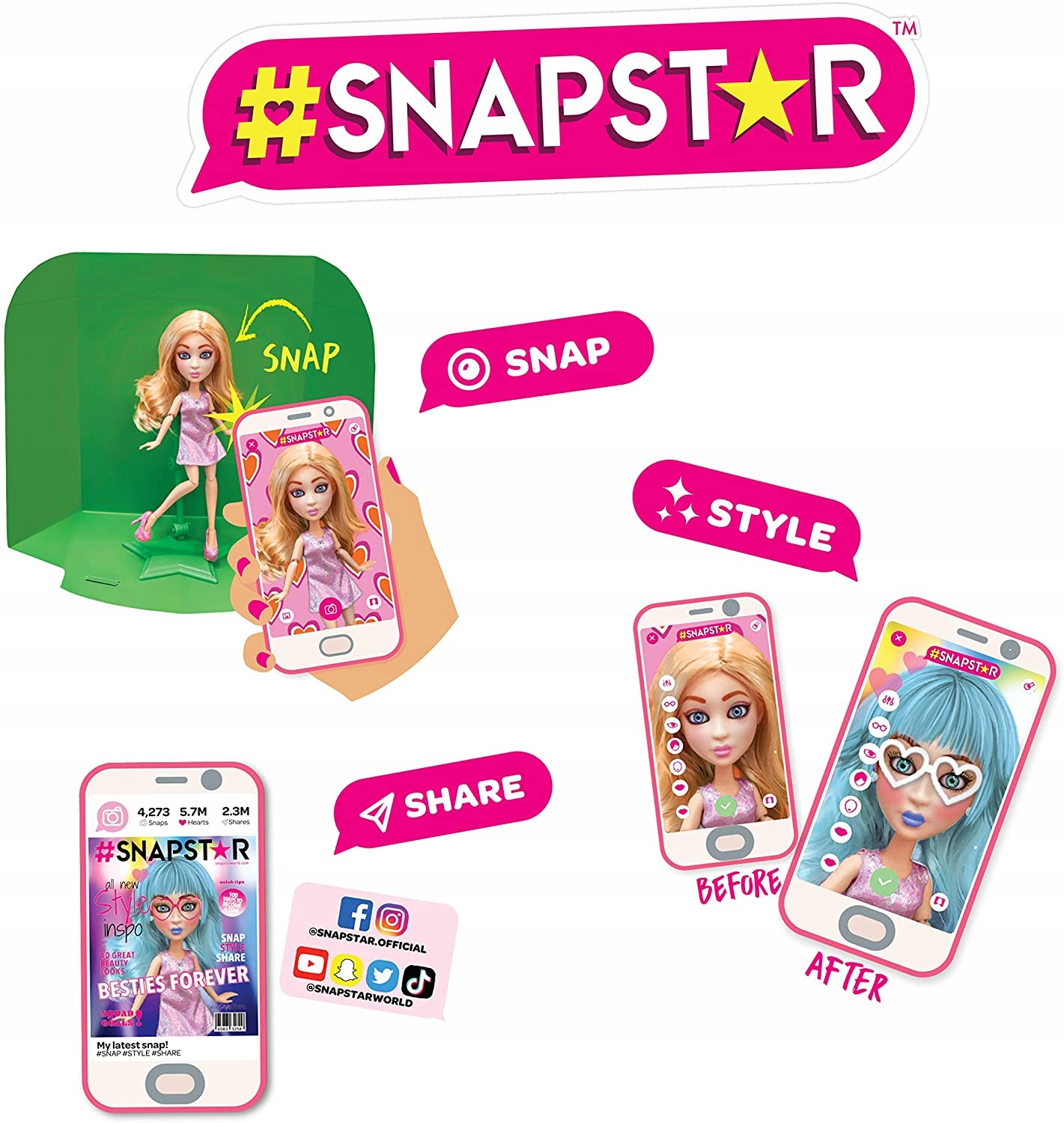 LALKA SNAP STAR ASPEN #SNAPSTAR YL30002 + APLIKACJA Bohater brak
