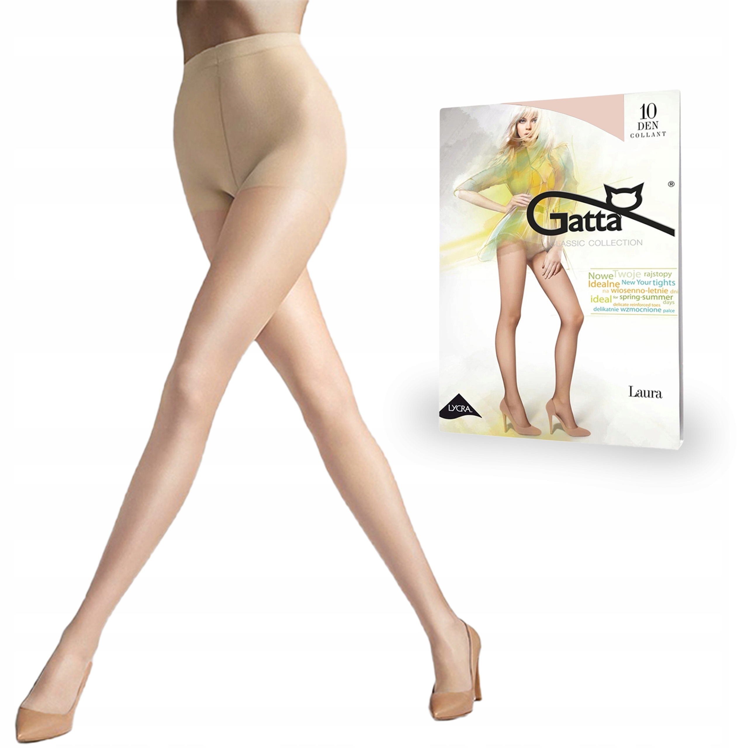 

Rajstopy Gatta Laura 10 den lycra Natural 4-L