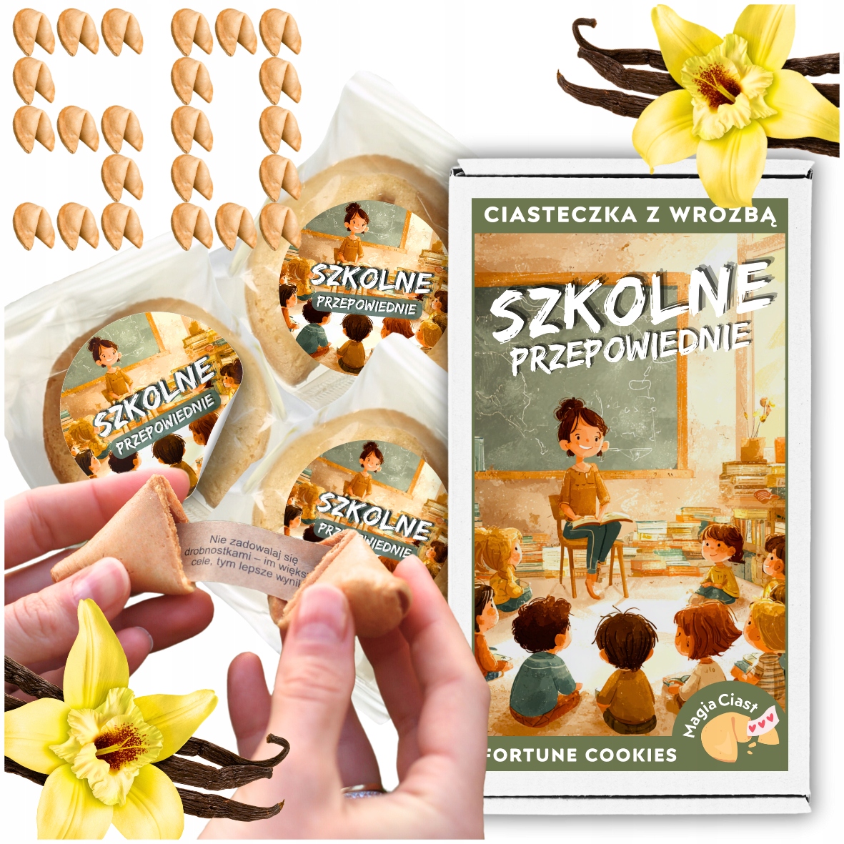 Szkolne Ciasteczka z Wróżbą Przepowiednie dla Uczniów x 50 Upominek