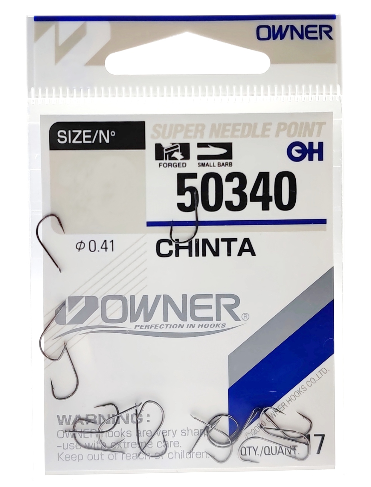 Haczyki Owner 50340 Chinta Czarne Nr 18 17 sztuk