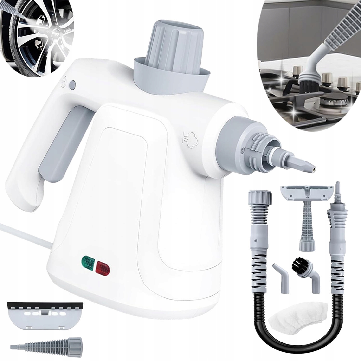 Profesjonalny czyszczacz parowy 1000W zestaw 14szt do domu i samochodu