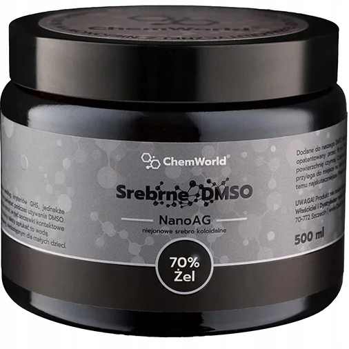 ChemWorld Srebrne Dmso 70% w Żelu Niejonowe Srebro Koloidalne 500 ml