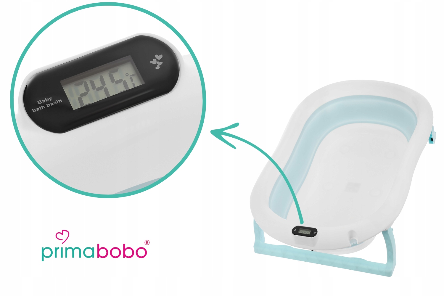 Wanienka składana PREMIUM dla dziecka DUŻA, termometr LCD, PODUSZKA Wysokość produktu 79 cm