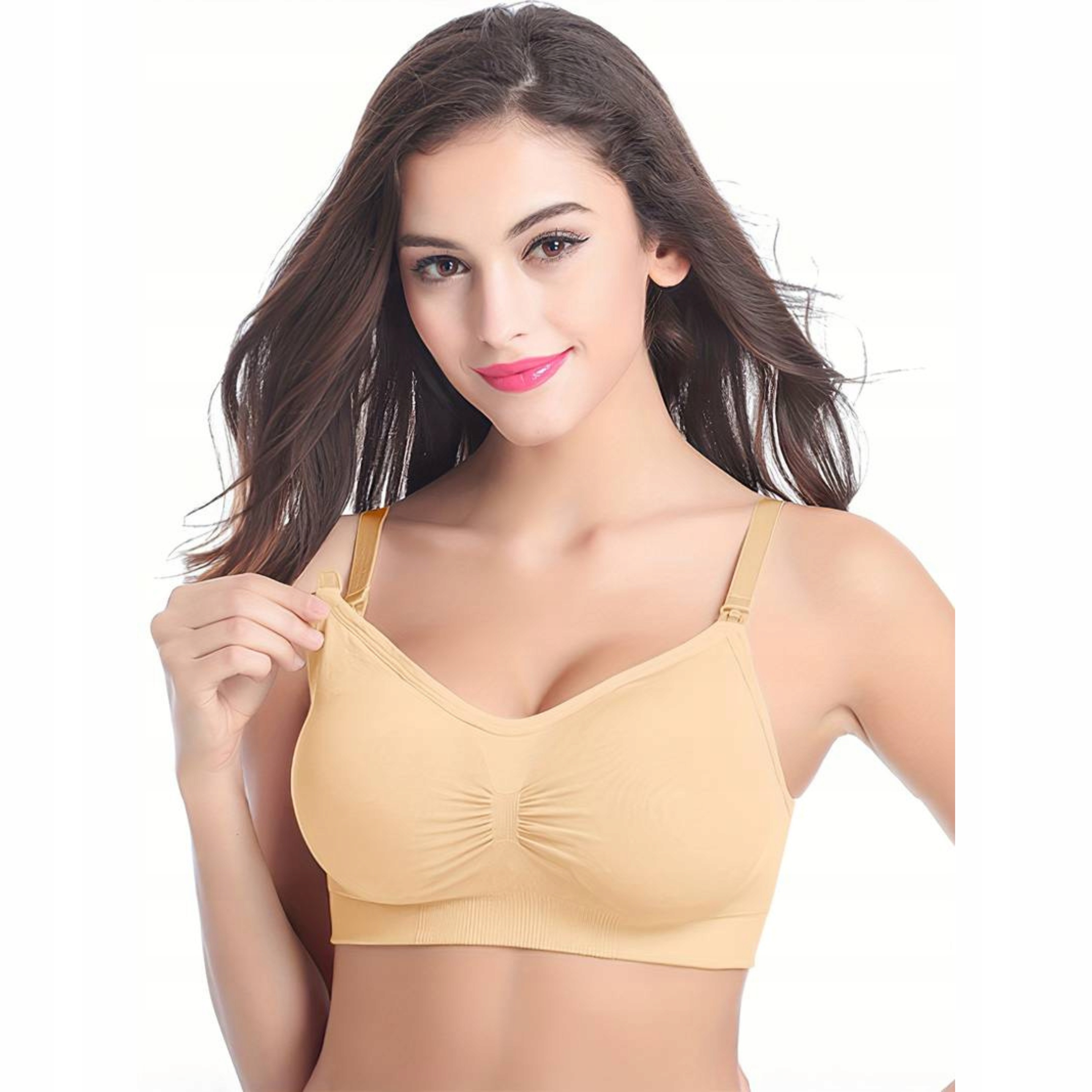 BIUSTONOSZ DO KARMIENIA ELASTYCZNY STANIK BEZSZWOWY BEZ FISZBIN MIĘKKI S/M Rozmiar S/M