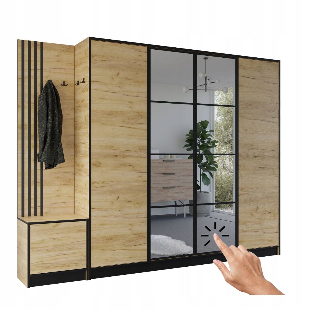 Šatní skříň Costa 15 dub craft zlatý Vzor 1