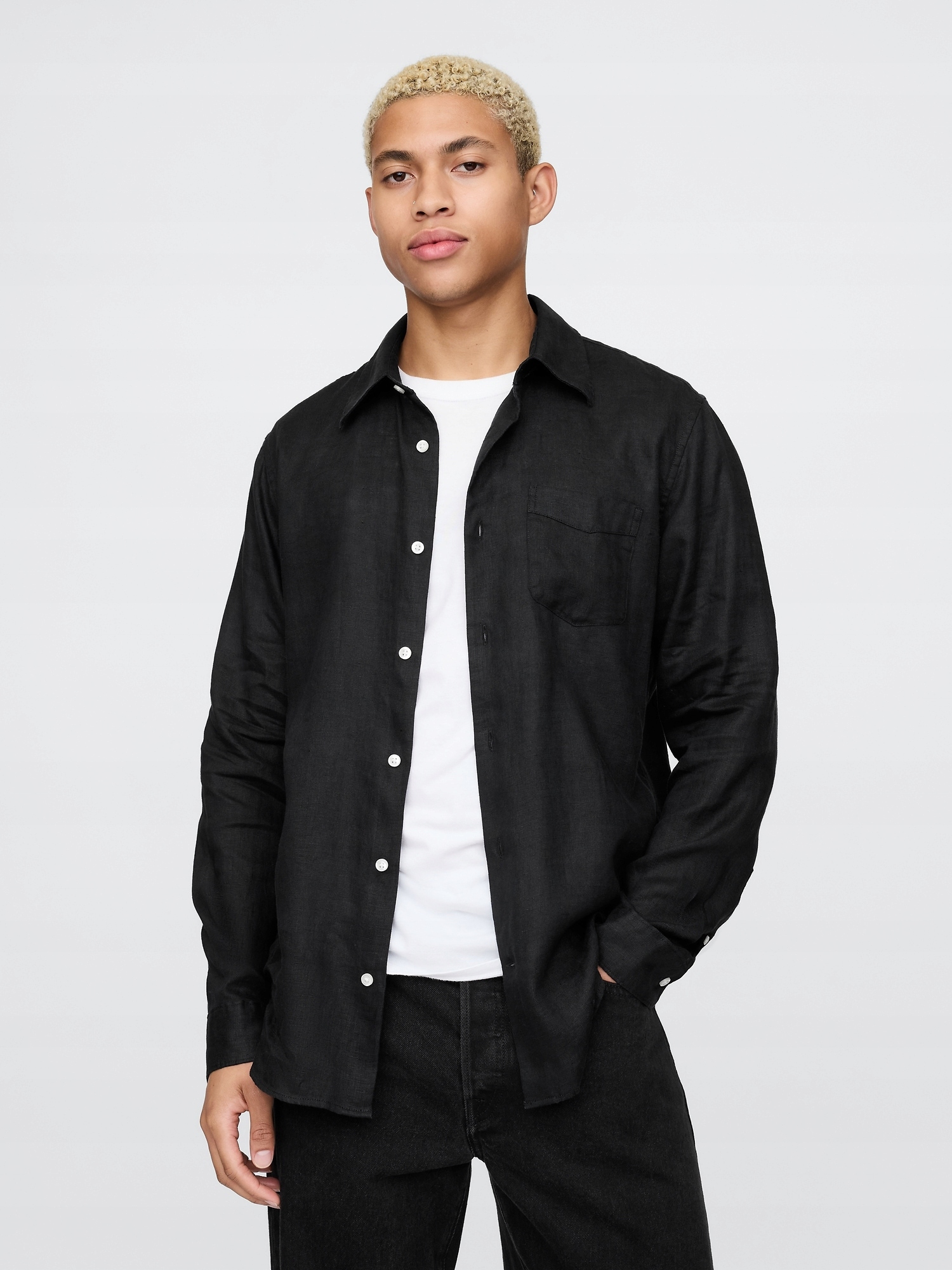 Gap Lněná košile Classic Shirt