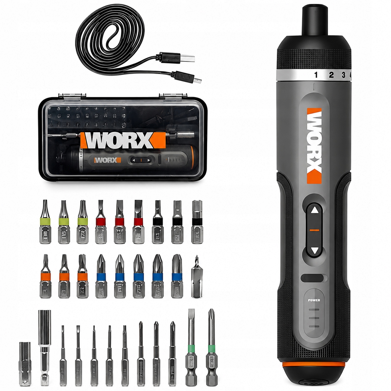 Wielofunkcyjny zestaw śrubokrętów wkrętaków 4V magnetyczne Worx WX242