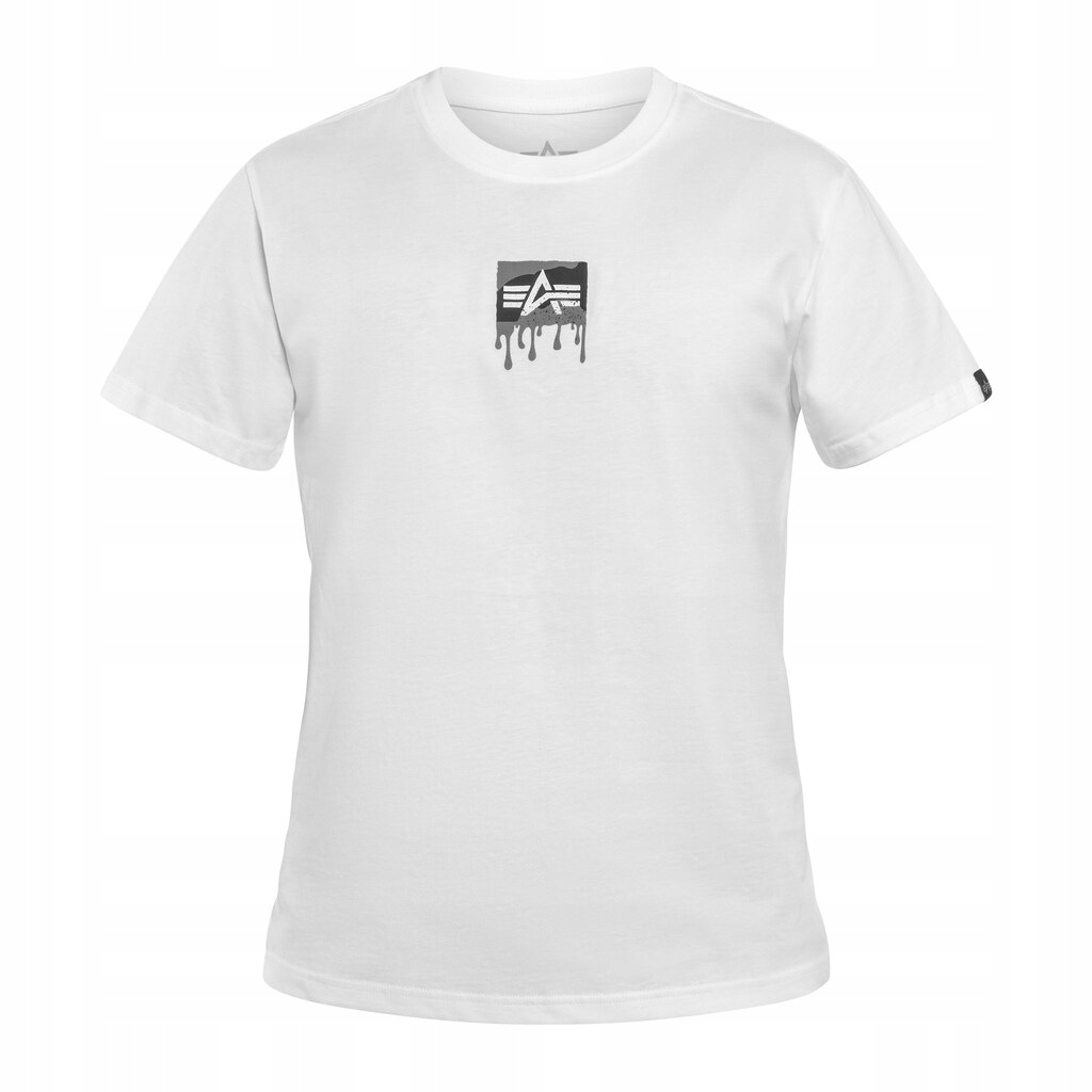 Tričko bavlněné pánské tričko Alpha Dripping Camo Backprint White L