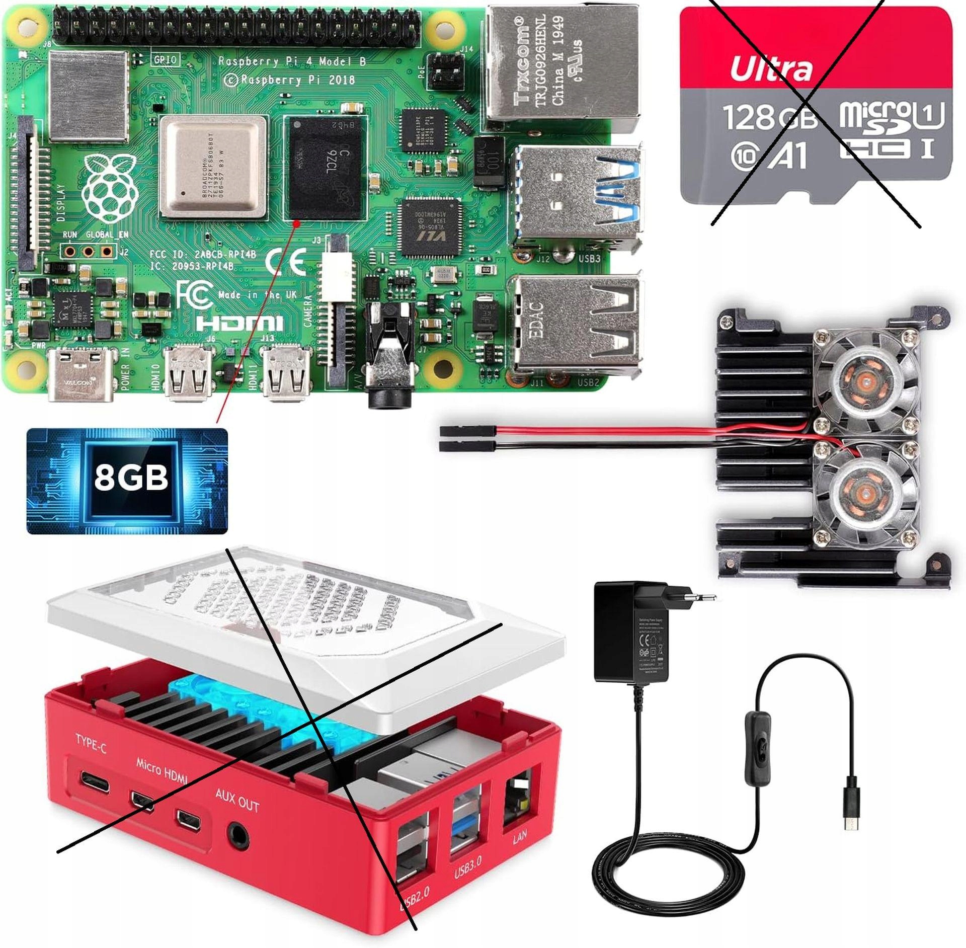 ZESTAW RASPBERRY PI 4 MODEL B 8 GB RAM