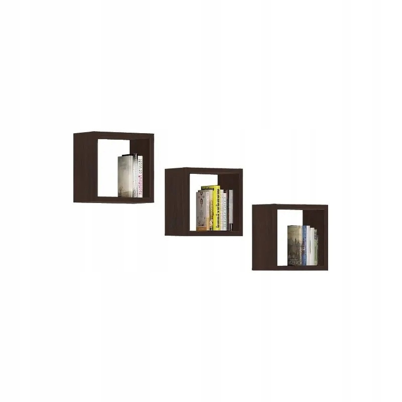 Závěsná police K 25x25 cm wenge, sada 3 ks Akd