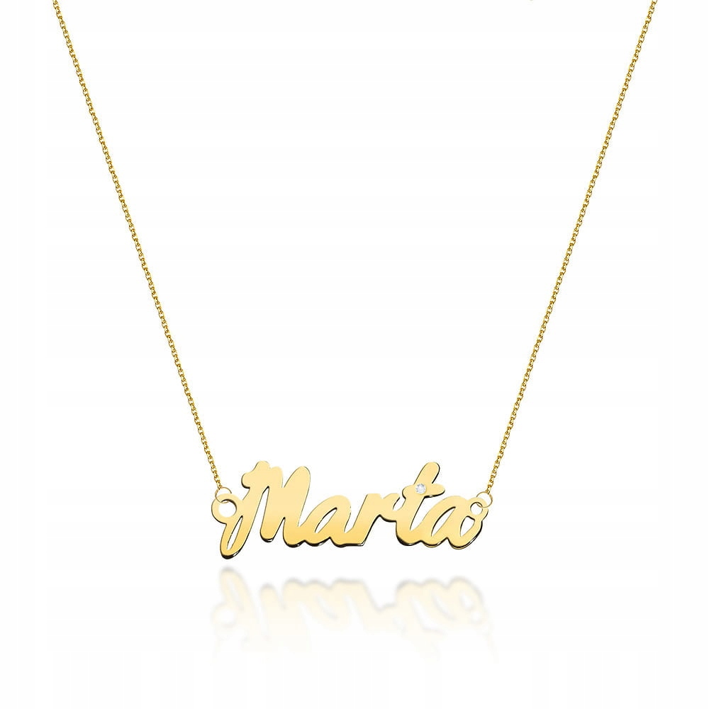 

Złoty Naszyjnik 585 Celebrytka Imię Marta Brylant