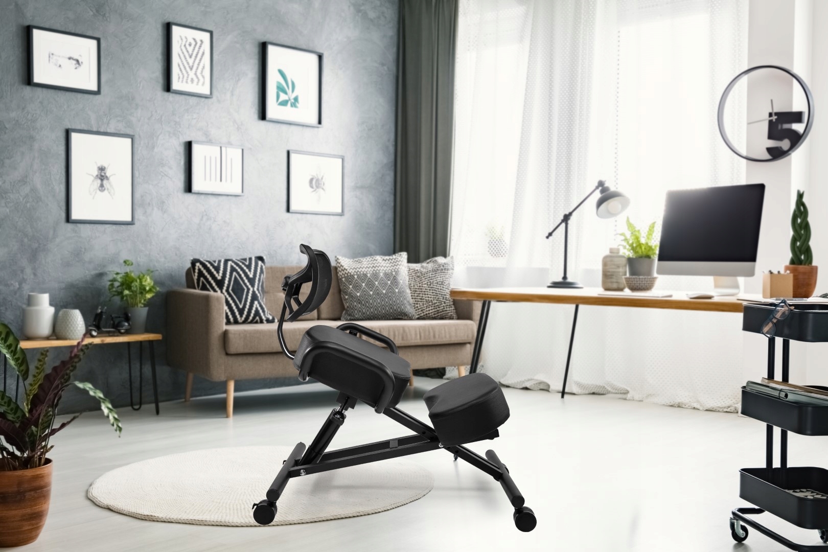 KLĘKOSIAD KRZESŁO ERGONOMICZNE FOTEL BIUROWY Klęcznik__RückenFlex Głębokość mebla 78 cm