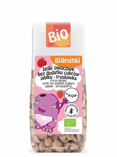 4x Želé Bonbony Želé Bez Přidaných Cukrů Jablko Jahoda Bio 75 g Biominki