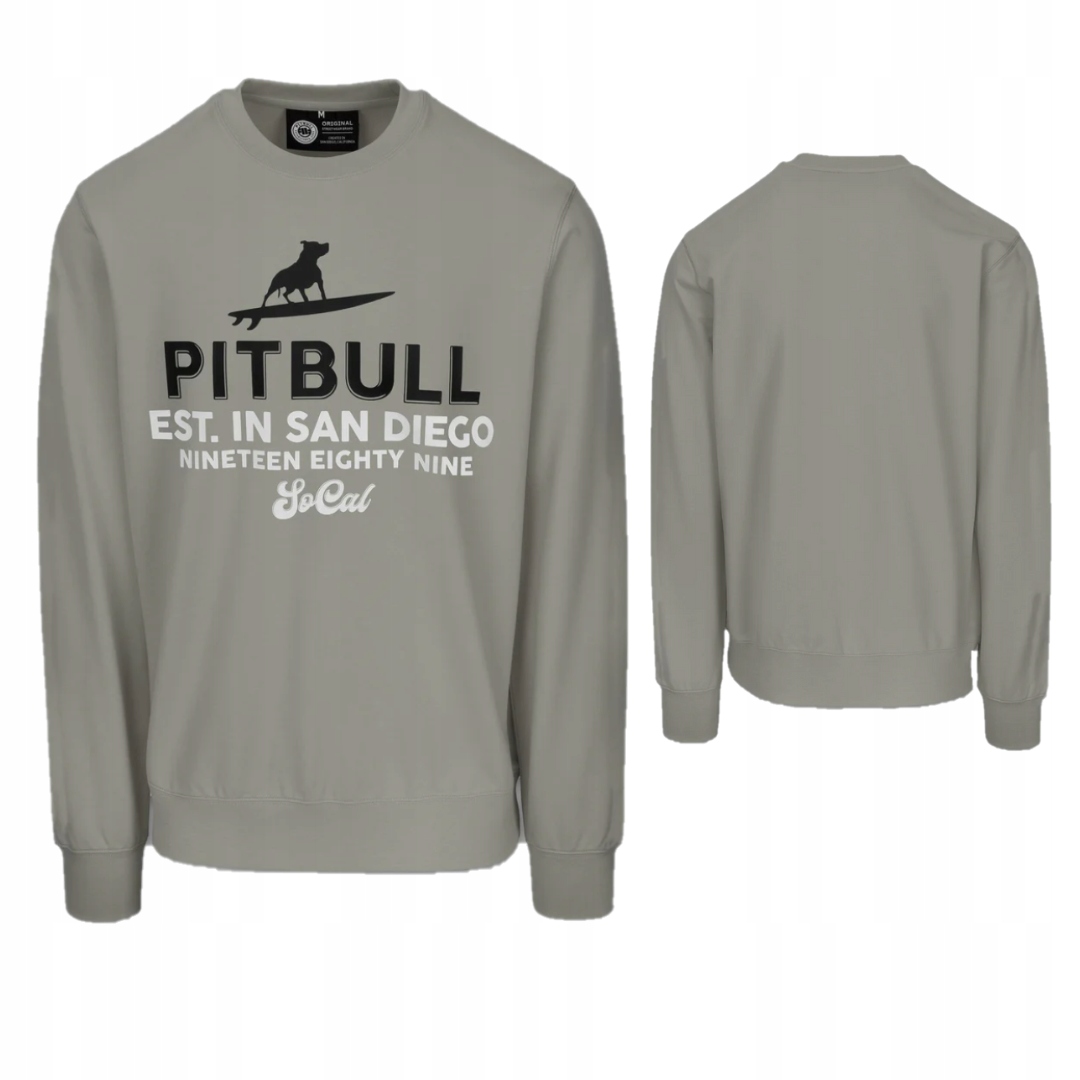 Pitbull West Coast Pánská Mikina Crewneck Surfing Dog Zelená S