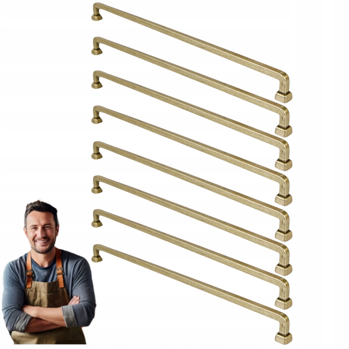 Nábytkový držiak na skrinku zásuvky Tulia 320 mm Staré zlato 8ks