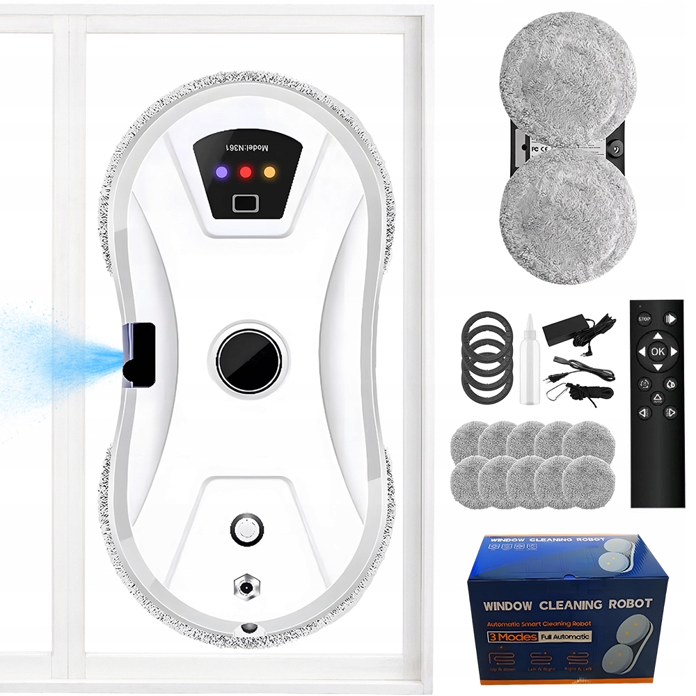 Inteligentný robot na umývanie skiel a zrkadiel Sada +10 mopov