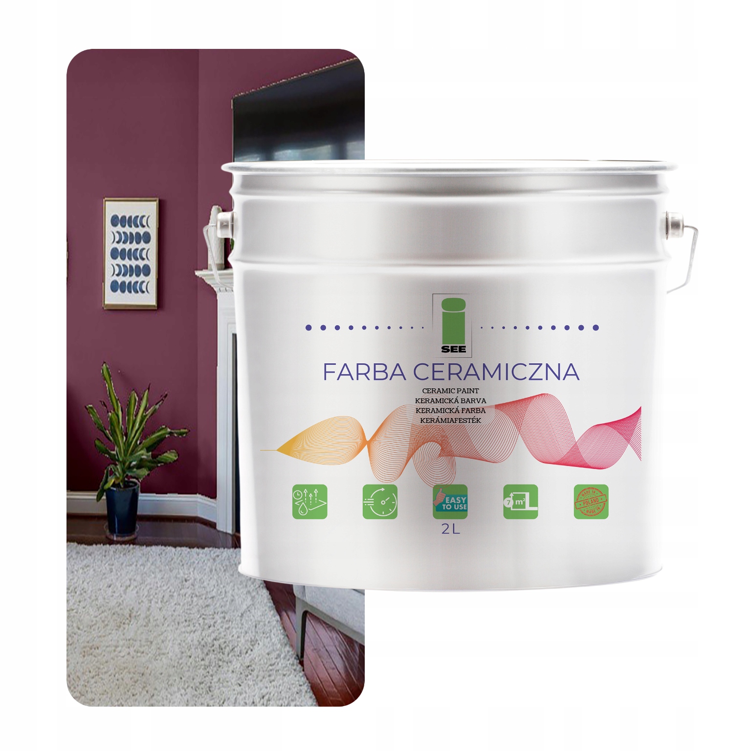 Keramická Umývateľná Pastelová Farba Na Steny 2 L Odolná Voči Škvrnám