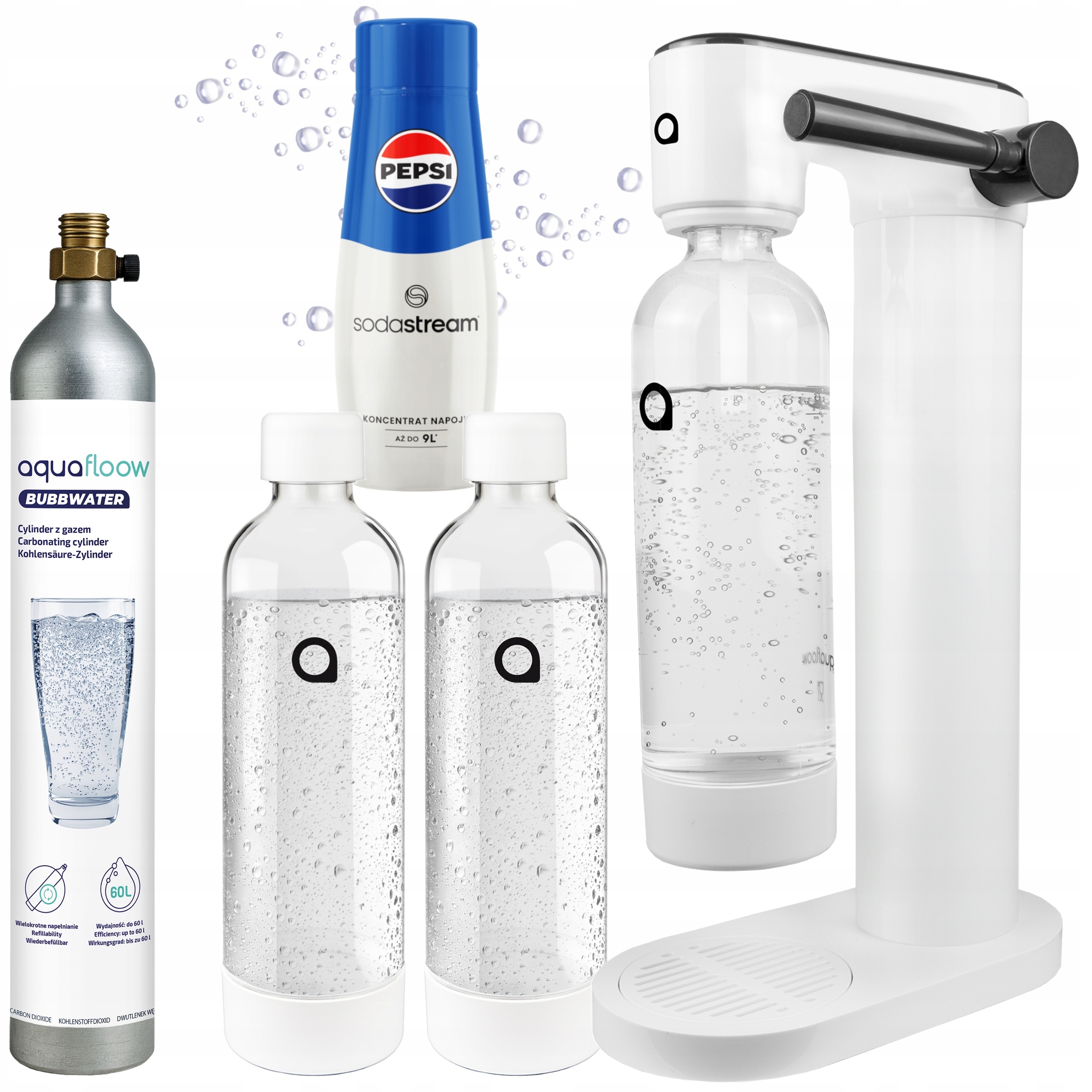 Výrobník Sody Aquafloow Láhev CO2 2X Láhev Na Vodu Pepsi