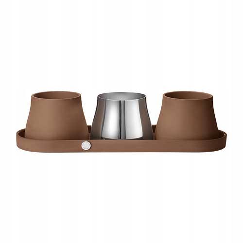 Georg Jensen Terra Kvetináč na kvety Byliny Sada 3 kvetináčov Terakota