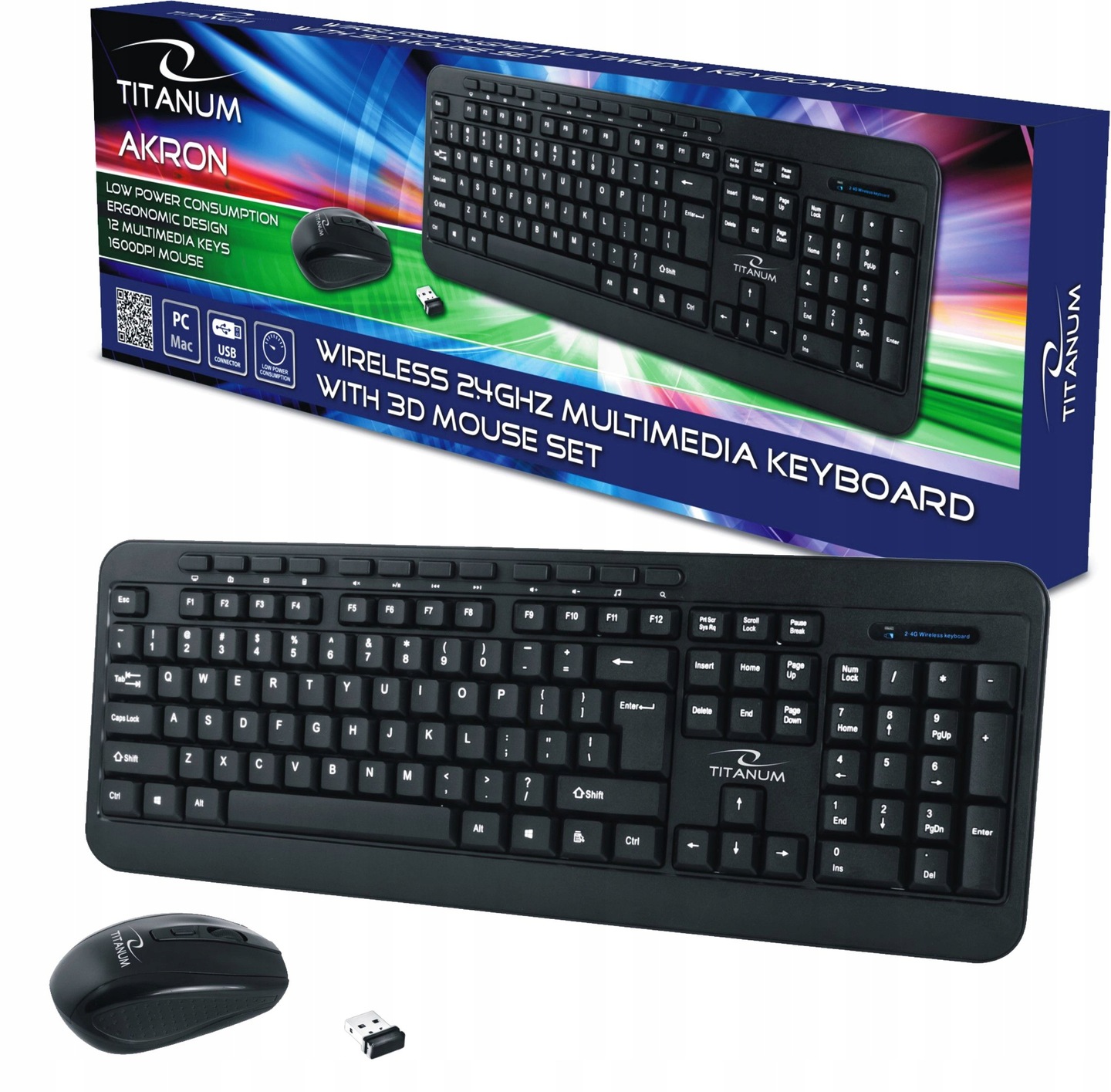 

Zestaw Mysz Klawiatura Bezprzewodowa 2.4GHZ Usb