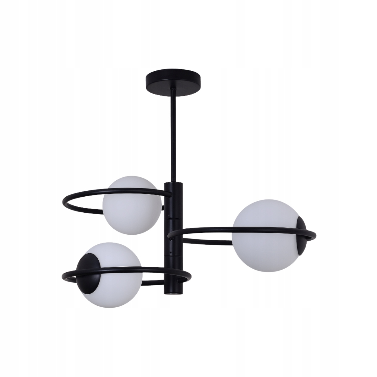 Bílý stropní svítidlo Dorado s bílými kuličkami na černém rámu do ložnice nebo jídelny