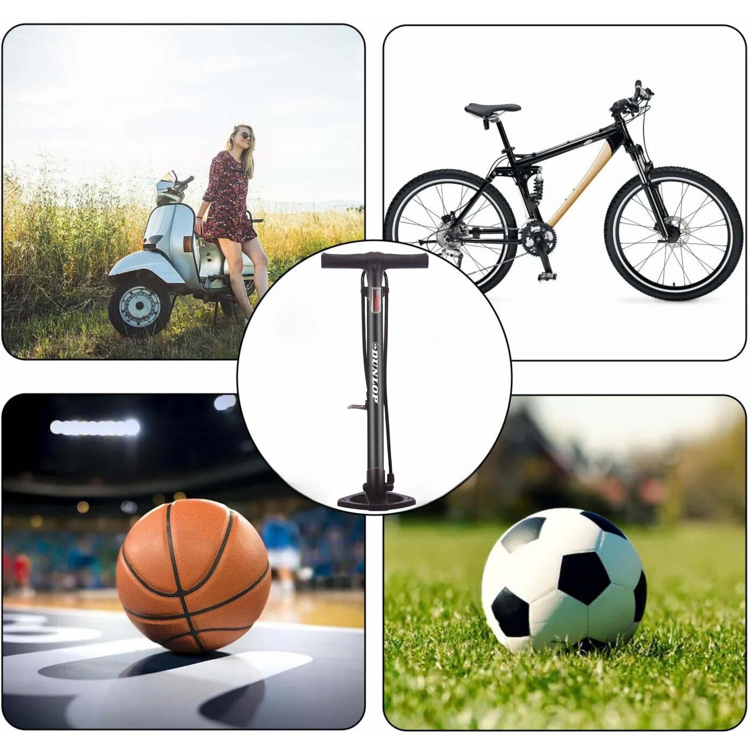 POMPKA ROWEROWA SAMOCHODOWA PODŁOGOWA DO ROWERU STACJONARNA JAKOŚĆ DUNLOP Waga 778 g