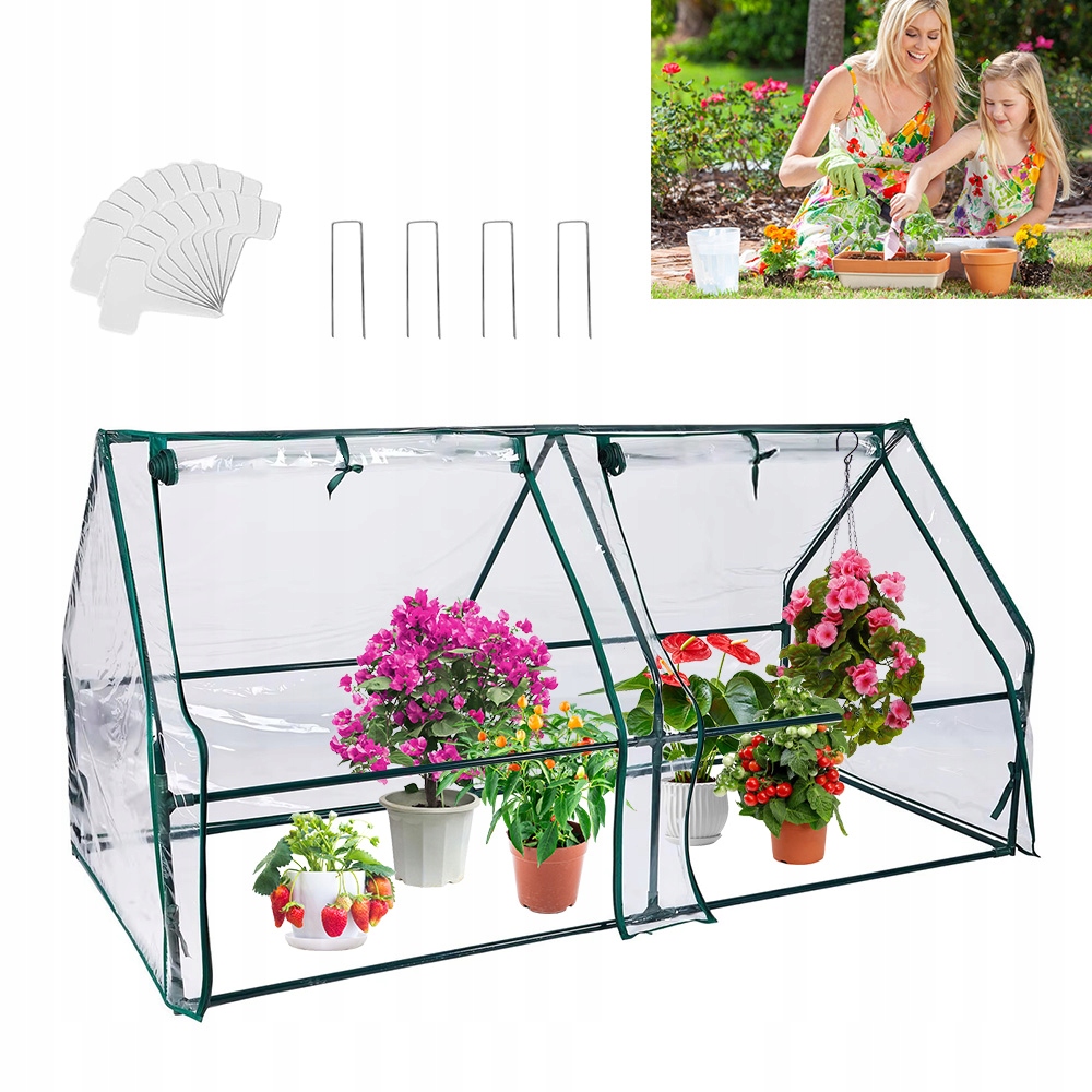 Mini Ochranný Kryt Pro Zahradní Skleník Pvc S 20 Rostlinnými Etiketami