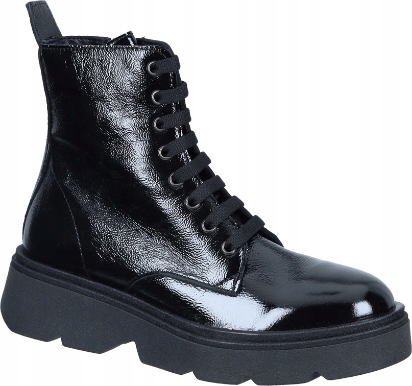 Lakované dámské kožené boty černé Piazza 960318 r38