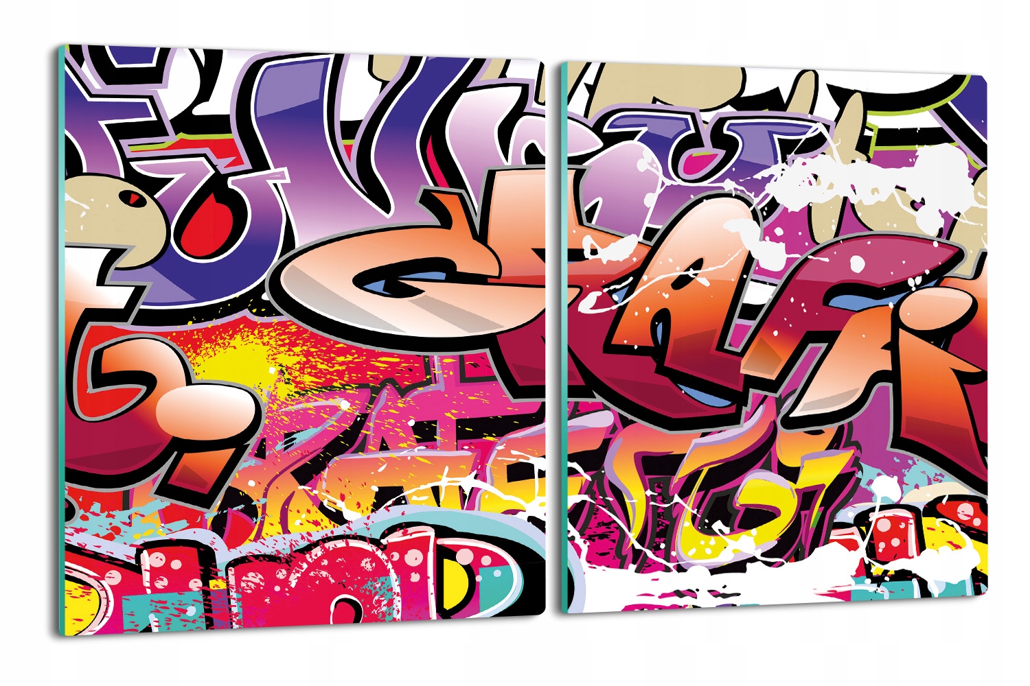 skleněná krytka 2x 40x52 tisk Graffiti hip hop