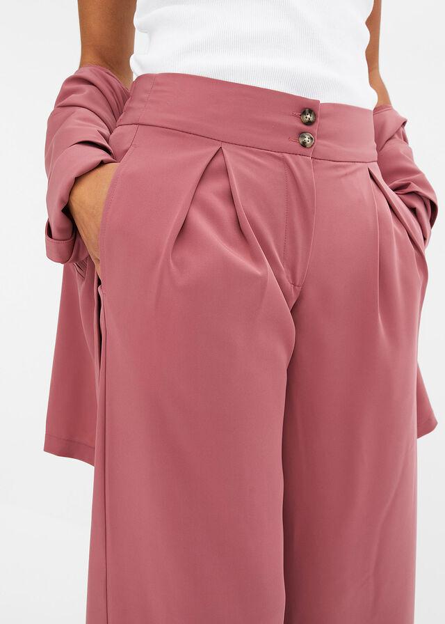 Bonprix spodnie eleganckie damskie palazzo długa różowy