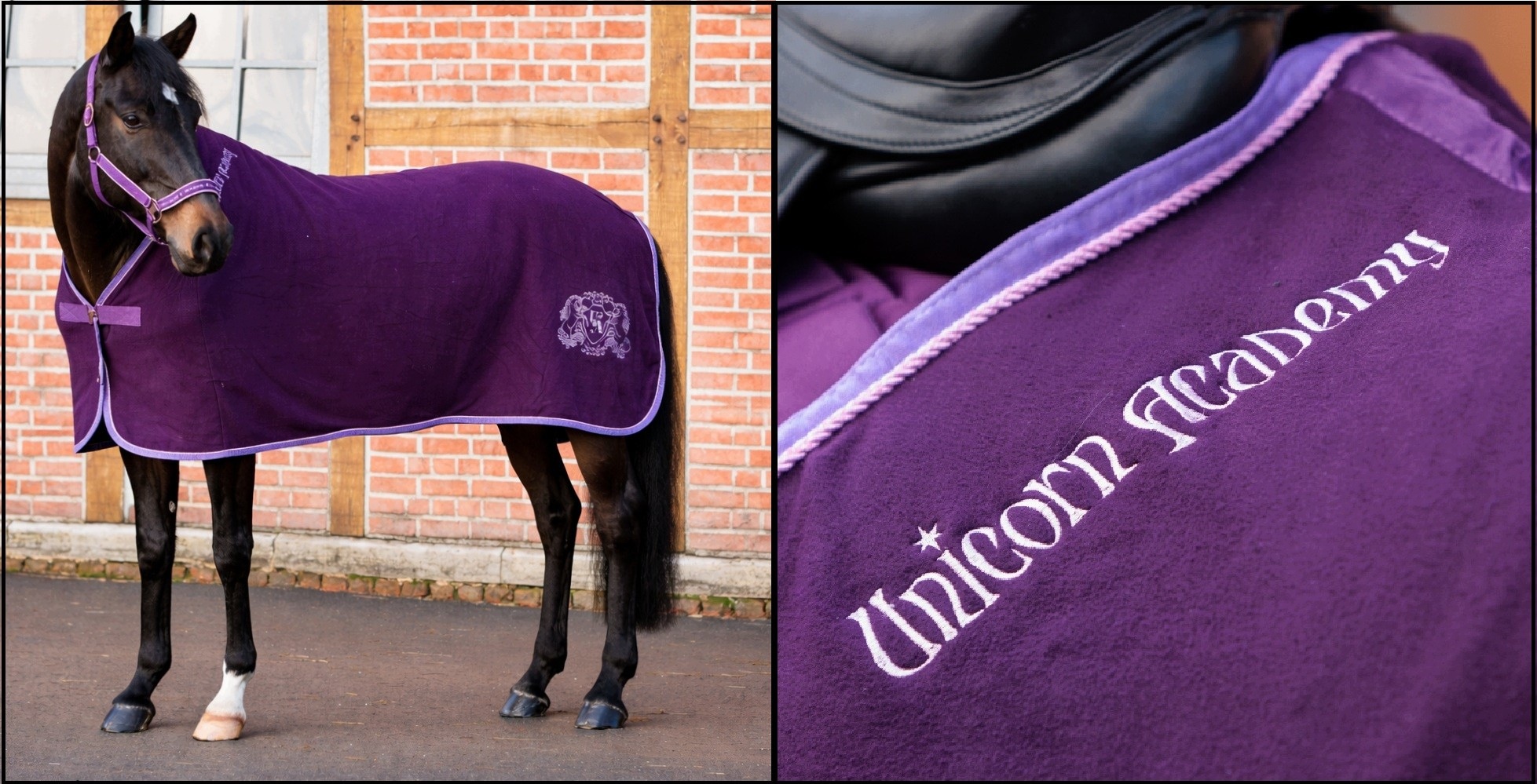 Derka polarowa osuszająca Unicorn Academy fioletowa jednorożce 135cm